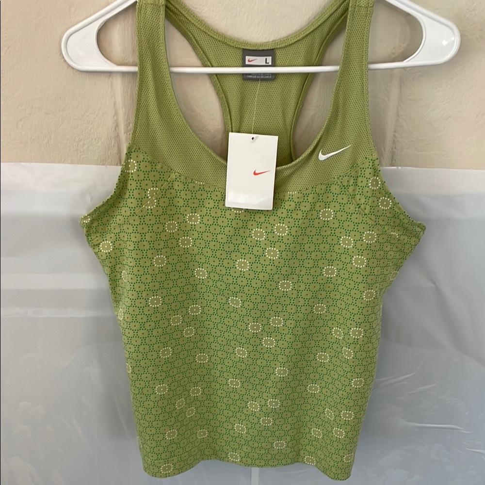 Nike Olive Green Patterned Tank Top